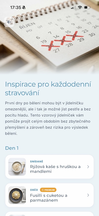 Vzorový jídelníček
